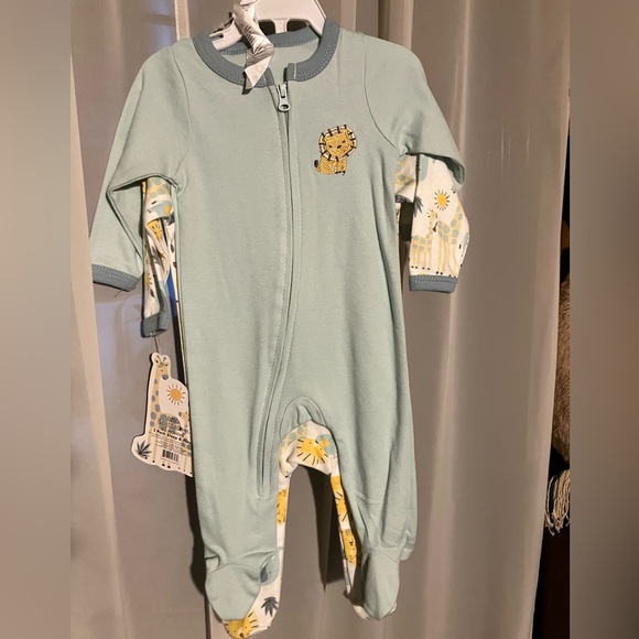 🦁 NWT 🦁 0-3 months Little Beginnings Baby Set of 2 bodysuit onesies bundle lot - Picture 2 of 4